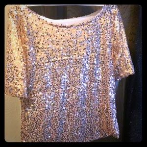 Rose gold sequin top